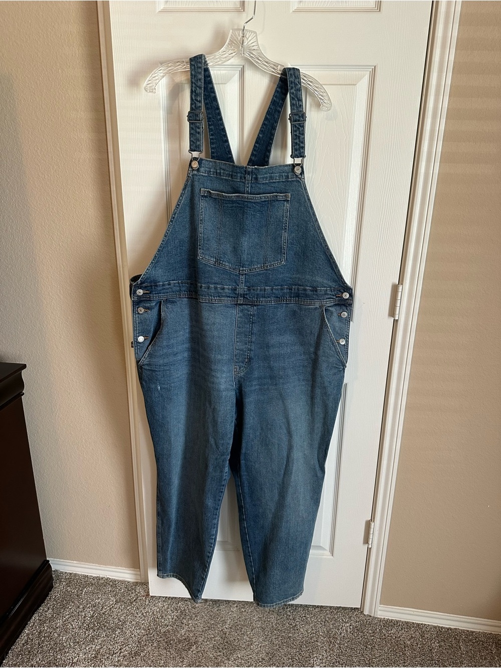 OLD NAVY Classic Blue Denim Overalls for Women - Relaxed Fit